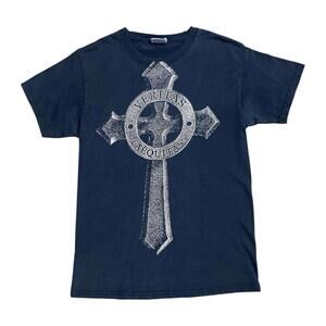 Vintage Y2K Veritas Aequitas Boondock Saints Mens S Small Cross T Shirt Grunge